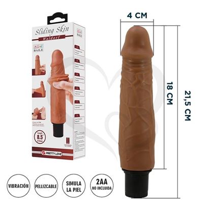 Vibrador color piel deslizante realista, vibraciones de varias velocidades y material TPR